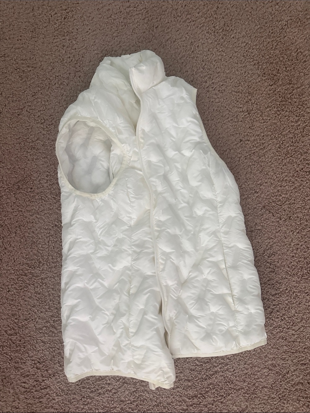 Tangerine White Quilted Sleeveless Vest